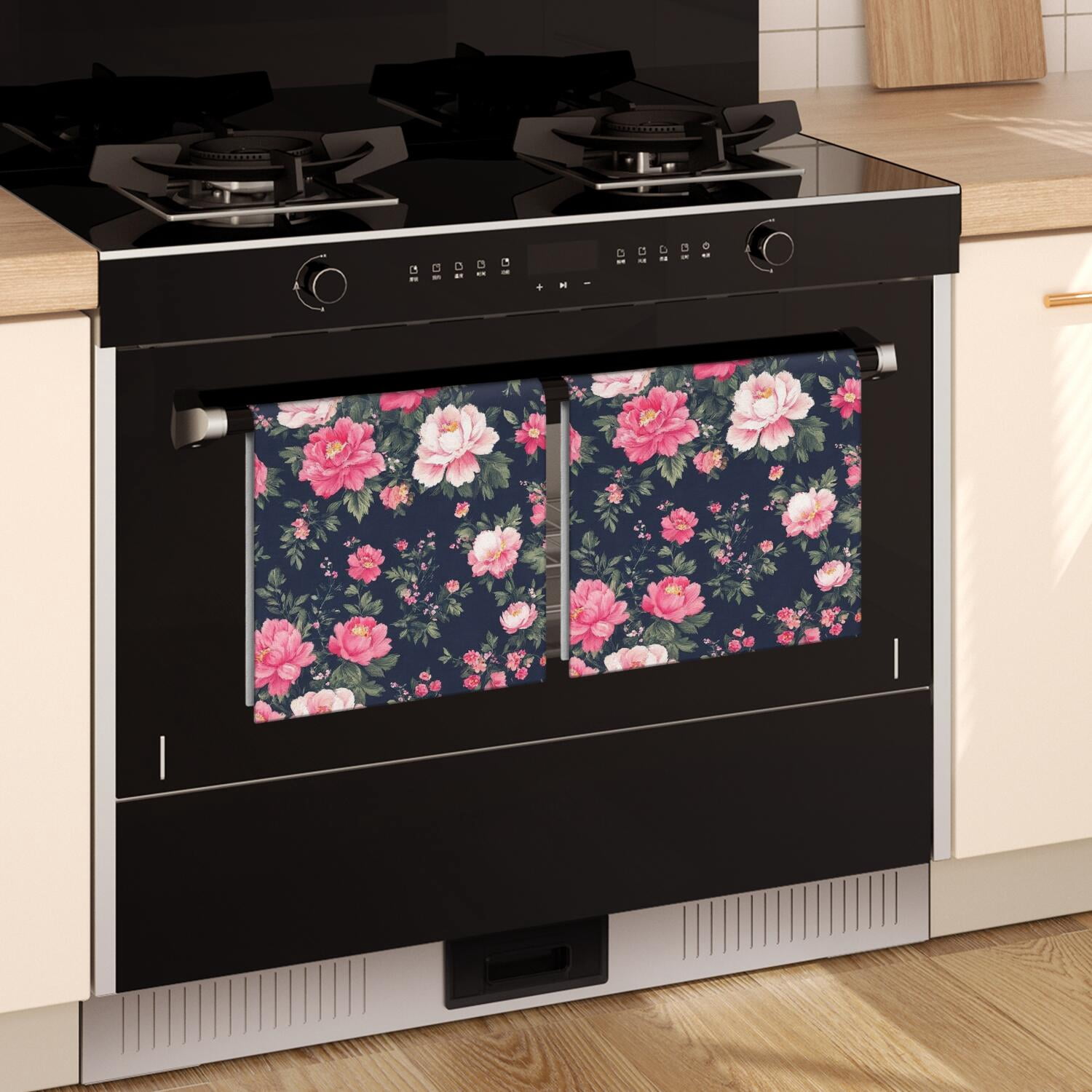 4 Pcs Funny Kitchen Towels,Pioneer Flower Microfiber Dish Towels,Kitchen Tea Towels,Kitchen Towel Set (18" X 26")