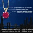 thumbnail image 2 of Gem Stone King 14K Yellow Gold Red Ruby Pendant Necklace for Women | 1.00 Cttw | Gemstone July Birthstone | Round 6MM | With 18 inch Chain, 2 of 6