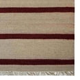 thumbnail image 4 of Rugsotic Carpets Hand Woven Flat Weave Kilim Wool Eco-Friendly 4'x6' Area Rugs Rectangle Cream Red Contemporary Modern Design Low Pile Indoor Handmade Rug for Living Room, Bedroom D00118, 4 of 5