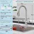 thumbnail image 3 of Wowkk Sanitary Ware Kitchen Sink Faucet with Pull Down Sprayer, Single Handle SUS304 Stainless Steel Kitchen Faucets with Deck Plate, Brushed Nickel, 3 of 11