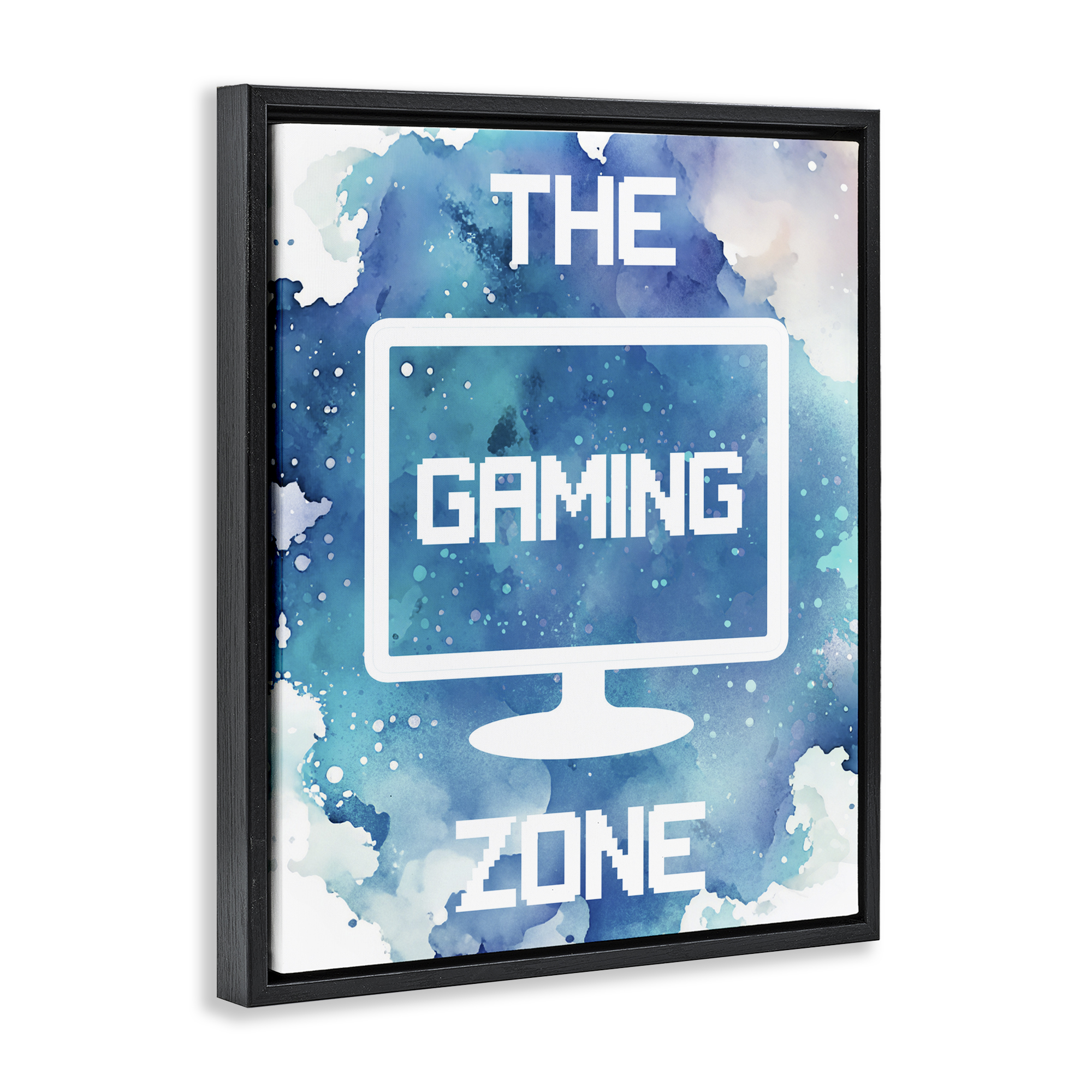Gaming Zone Moniter Black Framed Floater Canvas Wall Art, design by Marcus Prime