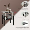 thumbnail image 5 of Black Glass End Tables Living Room Set of 2, Small Glass Table, Black Side Table with Tempered Glass Top, Metal Frame, for Living Room Bedroom (All Black, 2Pcs End Tables), 5 of 11