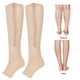 thumbnail image 5 of Calcetines elásticos, 1 par de medias de compresión con cremallera a media pantorrilla y punta abierta, las mejores de su clase, 5 of 8