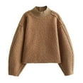 thumbnail image 1 of Timegard Chandails en Molleton pour Femmes Manches Longues Polaire Chaud Col Roulé Chandail Automne Hiver Hauts en Laine Duveteux, 1 of 3