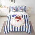 thumbnail image 2 of Homewish Cute Santa Claus 7-Piece Bedding Comforter Set for Teens Female Men,Stripes Snowflake King Bedding Sets,Merry Christmas Ultra Soft Bed Sheets,Ultra Soft Home Decor,Reversible, 2 of 8