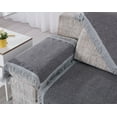 thumbnail image 7 of OctoRose High Quality Linen with Fringe Lace Sectional Sofa Loveseat Throw Chaise Lounge Chair  Slipcover Slipcover 1pc 35x70" Grey Mixed, 7 of 7