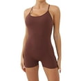 thumbnail image 2 of Miluxas Womens Jumpsuits Unitard Bodysuits One Piece Shorts Rompers Yoga Sleeveless Backless Bodycon Outfits Coffee 6(M), 2 of 7