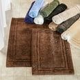 thumbnail image 5 of Cotton Solid 2-Piece Latte Highly Absorbent Non-Slip Backing Bath Rug Set by Superior, 5 of 6