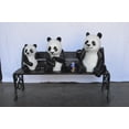 thumbnail image 6 of Nifao Three Panda Bears Sitting on Bench Bronze Statue – Garden Outdoor Decor Sculpture, 53"L x 28"W x 36"H, 6 of 13