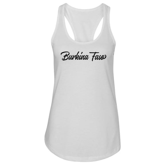 Burkina Faso Cursive Script Tank Women -Image by Shutterstock, Female Large