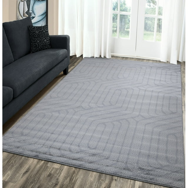 A2Z Paris 1939 Greek Key Faded Grey Pattern Soft Hallway Runner Area Rug Tapis Carpet (3x5 4x6 5x7 5x8 7x9 8x10)