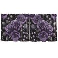 thumbnail image 7 of Yayeee Kitchen Curtains Set of 2 Light Filtering 57"x36" Over Sink Window Panels, Purple Roses, 7 of 7