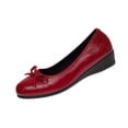 thumbnail image 3 of Women Dressy Flat Shoes Slip on Office Work Shoes with Front Bowknot, Ladies Business Casual Comfortable Low Heels Shoes Outdoor Wear Versatile Plus-Size Loafers, 3 of 10