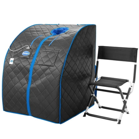 Durasage Infrared Therapy Indoor Sauna w/Chair and Heated Footpad, Black