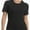 Black, variant on Women's Crew Neck Ribbed Fitted Shirt Basic Short Sleeves Summer T Shirt Tops