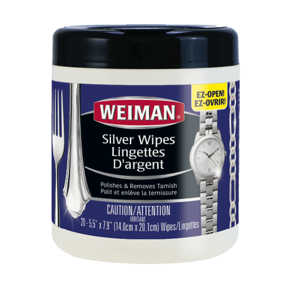 Weiman Silver Cleaner Wipes, Removes Tarnish, 20 Count