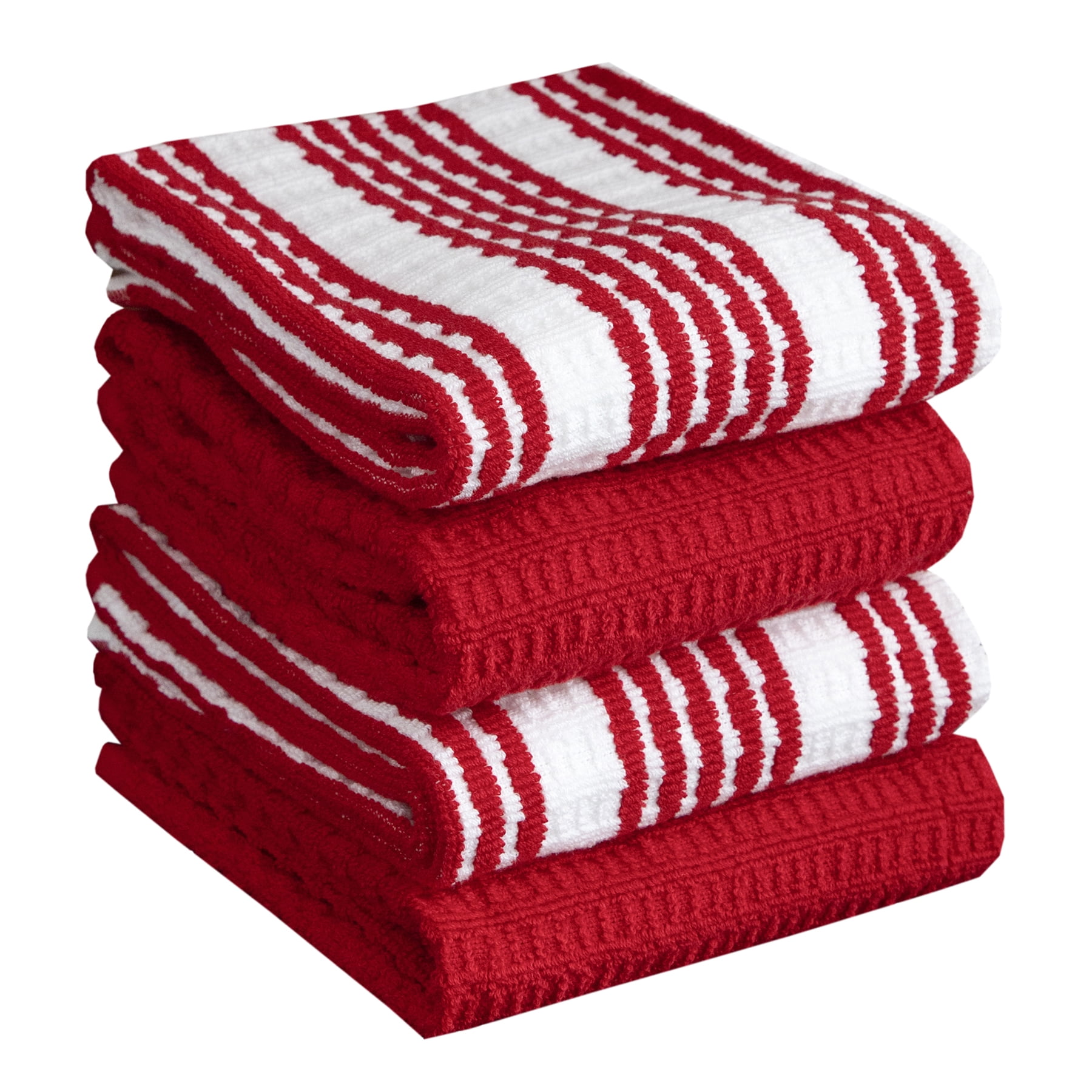 T-fal Sand Solid and Stripe Waffle Cotton Kitchen Towel Set of 2 94659 -  The Home Depot