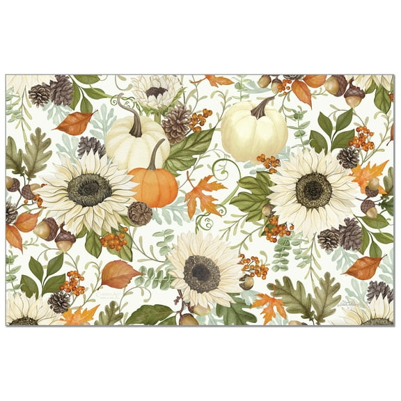 CounterArt "Farmhouse Fall" 24-Sheet Reusable Premium Paper Placemats