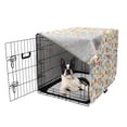 thumbnail image 5 of Cartoon Dog Crate Cover, Various Animals with Their Letters Alphabet Back to Theme, Easy to Use Pet Kennel Cover Small Dogs Puppies Kittens, 7 Sizes, White Pale Taupe and Orange, by Ambesonne, 5 of 6