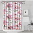 thumbnail image 1 of Ensemble de Rideaux de Douche avec Fermeture à Pression, Fleurs Rouges et Grises (5) Rideaux de Douche Réutilisables, Motif Polyester, 72x72 Pouces, 1 of 4