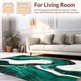 thumbnail image 2 of ODIKA 4'x6' Machine Washable Non-Slip Area Rug, Emerald Swirls & Black Veins Abstract Marble Modern Art High Traffic Rug, Green, 147081, 2 of 7
