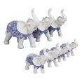 thumbnail image 4 of Blue White Feng Shui Miniature Thai Buddhism Elephants With Trunks Up Set of 7, 4 of 5