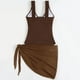 thumbnail image 3 of Gibobby Trajes de Baño Mujer Completo Traje de baño de tira de color sólido Falda corta Bikini de red Banda delgada Bikini ahuecado Traje de baño de biki(A,G), 3 of 5