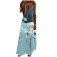 thumbnail image 2 of Viikei Womens Dresses Clearance,Summer Dresses for Women 2025,Fashion Women Summer Casual Solid V-Neck Camis Sleeveless Long Dress Blue XXL, 2 of 5