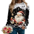 thumbnail image 2 of Futezty Womens Christmas Sweatshirt Cute Holiday 3D Print Tops Long Sleeve Round Neck Pullover 2025 Sweaters, 2 of 6