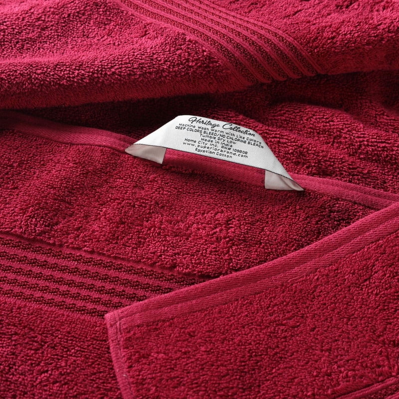 Superior Egyptian Cotton Absorbent 12-Piece Burgundy Towel Set