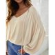 thumbnail image 3 of Blusa de ajuste casual con cuello en V y manga larga con cordón para mujer de moda para citas en la oficina Albaricoque M, 3 of 8