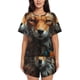 thumbnail image 1 of Balery Floral Fox Conjunto de Pijama para Mujer con Estampado, Dos Piezas de Manga Corta y Shorts, Ropa de Dormir Suave con Cuello Redondo y Bolsillos-Medium, 1 of 6