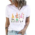 thumbnail image 1 of Joyeuses Pâques Chemises pour Femmes Col Rond Mignon Lapin Graphique Tee Tops de Vacances Tunique Décontractée à Manches Courtes, 1 of 7