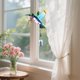 thumbnail image 4 of Campana de viento metálica Kingfisher, hecha a mano con vidrio pintado | Adorno de jardín para decoración exterior | Campana de viento colgante para patio, balcón o jardín, 4 of 6