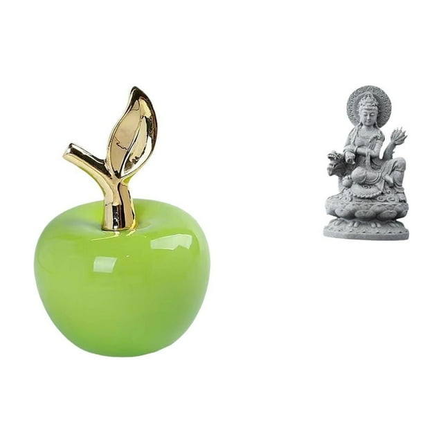 Estatua de Guan Yin, figura de cerámica, escultura de fruta artificial, adorno de piedra, artesanía, diseño creativo, adecuada para decoración del