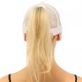 thumbnail image 5 of C.C Ponytail Messy Buns Trucker Ponycaps Plain Baseball, White, 5 of 5