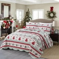 thumbnail image 2 of MarCielo 3 Pcs Snowman Christmas Quilt Bedspread Set C89, 2 of 7