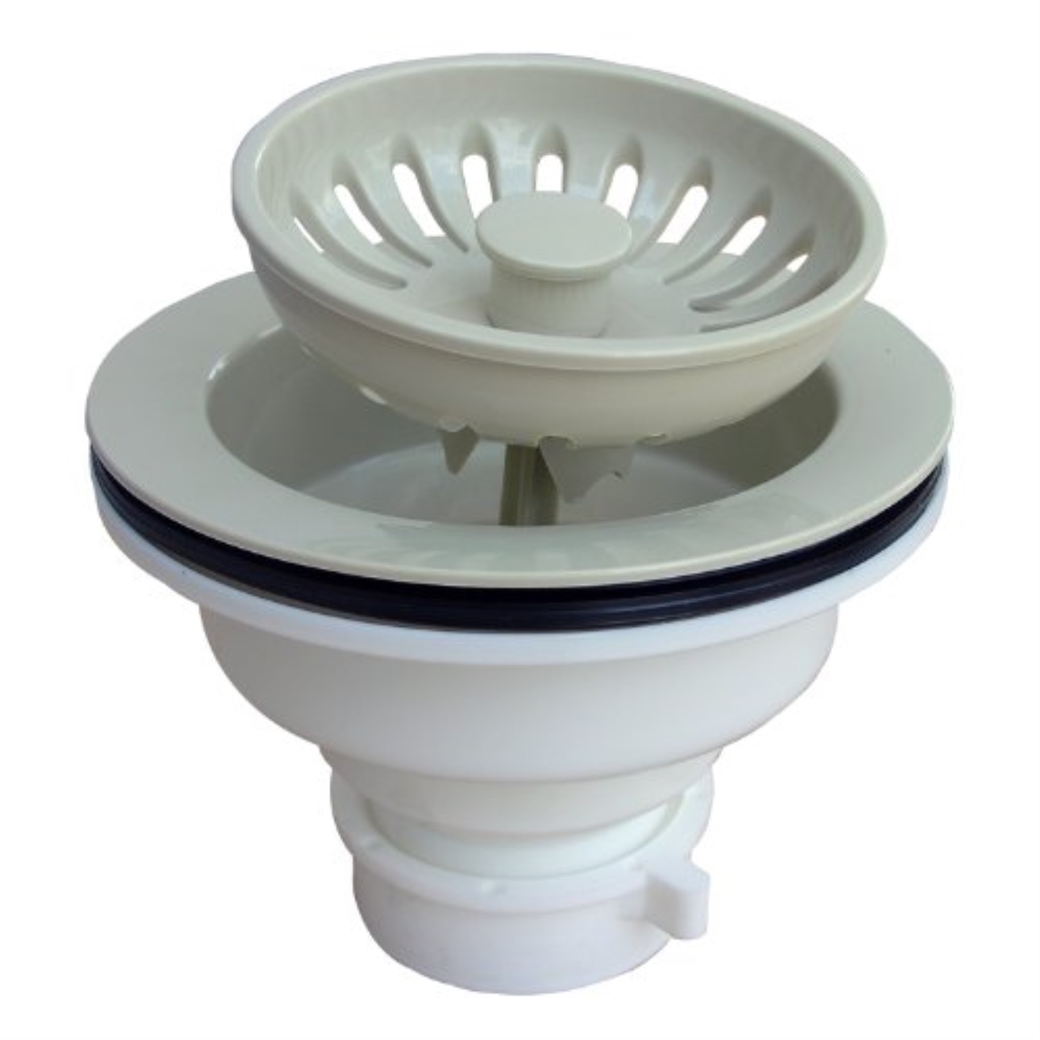 LASCO 031059AL Heavy Duty PVC Body Kitchen Sink Basket Strainer Assembly, Almond Finish