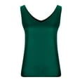 thumbnail image 3 of Fanxing Ladies Satin Tank Tops Cozy Sleeveless T Shirts for Women 2025 Summer Going Out Tops Green,L, 3 of 6