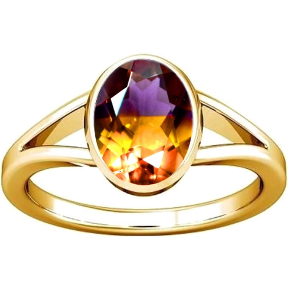Divya Shakti 4.25-4.50 Carat Bague Ametrine Pierre Précieuse Panchdhatu pour Hommes et Femmes