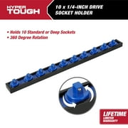 Hyper Tough 1/4-inch Drive Socket Rail Organizer, Blue