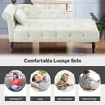 thumbnail image 5 of SYNGAR Chaise Lounge Chair Indoor, Modern Linen Chaise Lounges with Massage and Ergonomically 140° Backrest, Side Pocket, Leisure Sofa Upholstered Couch for Living Room Bedroom, Mustard, 5 of 11