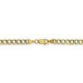 thumbnail image 4 of 14K Rhodium Plated Yellow Gold 4.3mm Semi-solid Pav� Curb Chain 16 Inch, 4 of 6