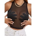 thumbnail image 4 of Roaso Women's Sexy Tank Crop Top Sleeveless Mesh See Through Shirt, 4 of 6