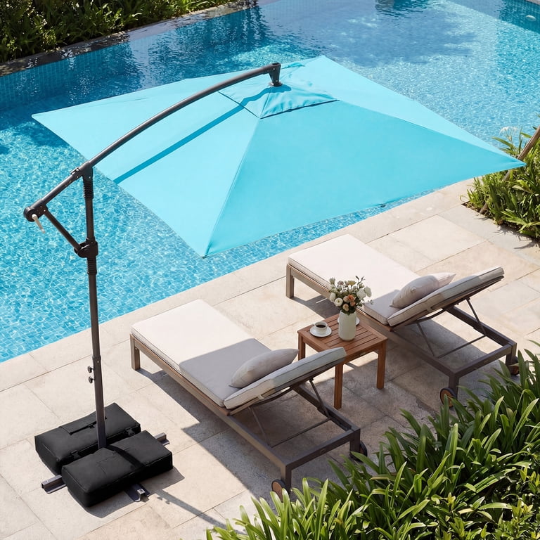 8 foot offset patio umbrella Formosa Covers 10 ft Cantilever Supported Bar Rib Replacement Canopy RED one_size Featuring a manual tilt mechanism Vries 8-Foot Blue Square Double