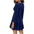 thumbnail image 3 of QIPOPIQ Robe à Manches Longues pour Femmes Col en V Robe Décontractée Robe à Manches Longues Col en V Robe Taille Longue Liquidation, 3 of 8