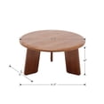 thumbnail image 5 of Guyou 32" Round Coffee Table, French Farmhouse Solid Wood Side Table, Modern Accent Table for Living Room Bedroom Office Sofa Side, Walnut, 5 of 7