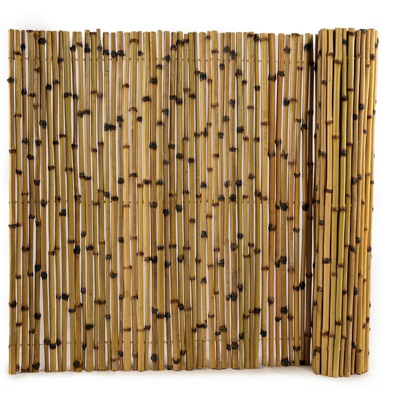 3ft * 8ft Natural Burnt Bamboo Fence Garden Screen Rolled Fence
