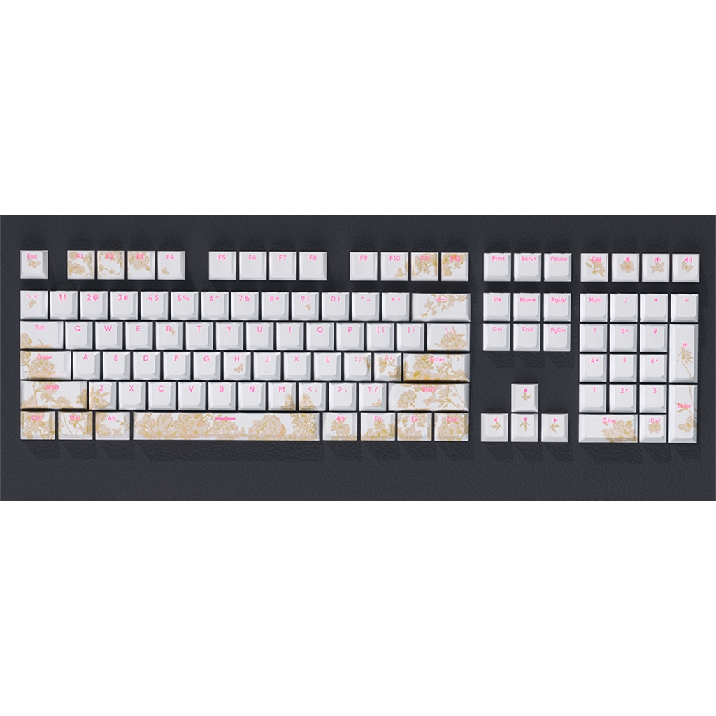 Zeiwohndc 1Set Double Shot Embroidery Backlit Keycaps for Mechanical Keyboard Keycap