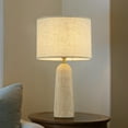thumbnail image 6 of 1-Light Classic Table Lamp with Natural Travetine Stone Base and Beige Fabric Drum Shade, 6 of 10